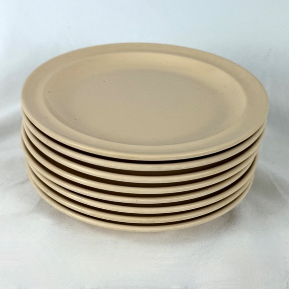 8 Retro MCM Melamine Side Plates by GET Beige 6.5in Unbreakable Dishwasher Safe - Picture 1 of 10